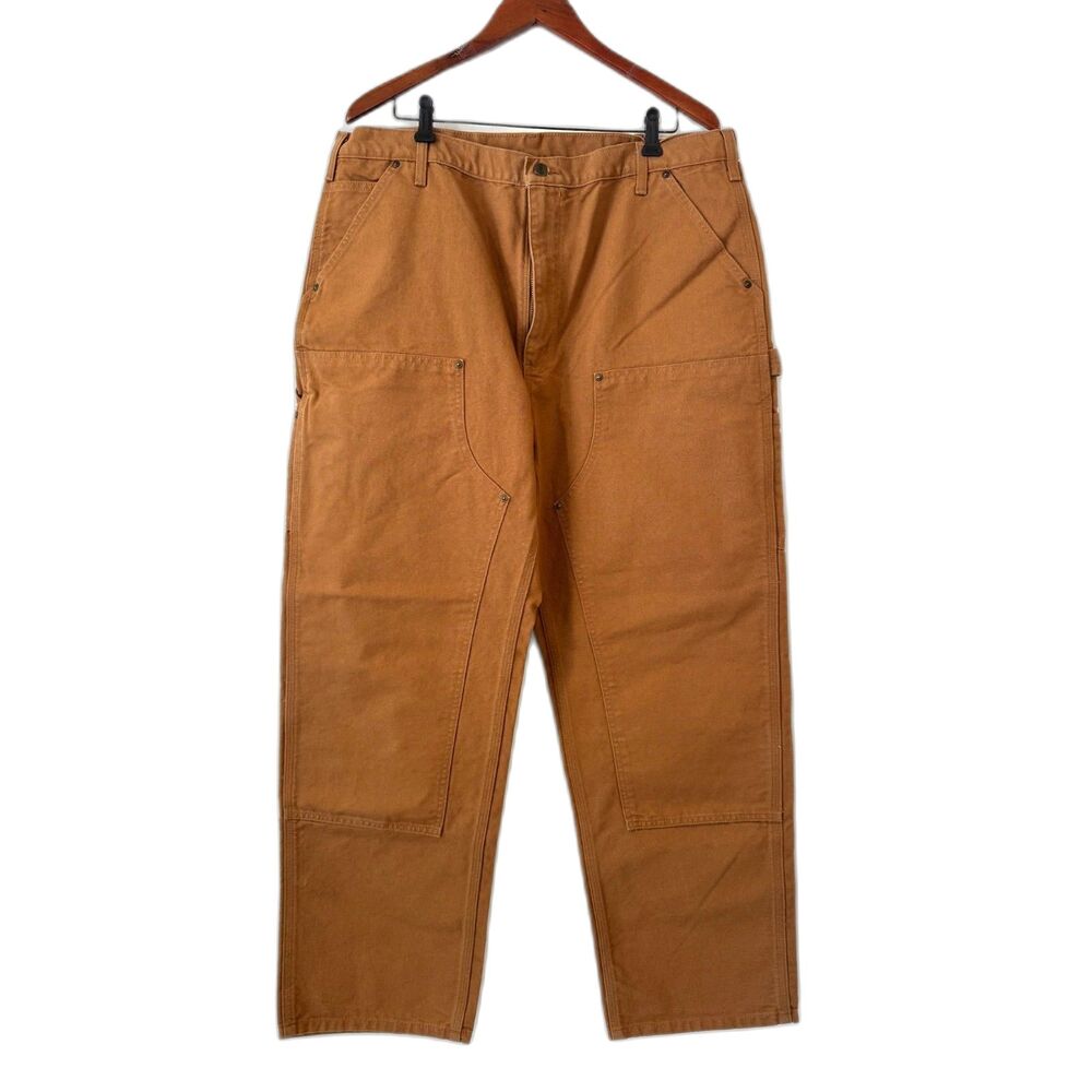Carhartt B136 BRN Men 40x32 Double Knee Duck Work Pants Original Dungaree Brown